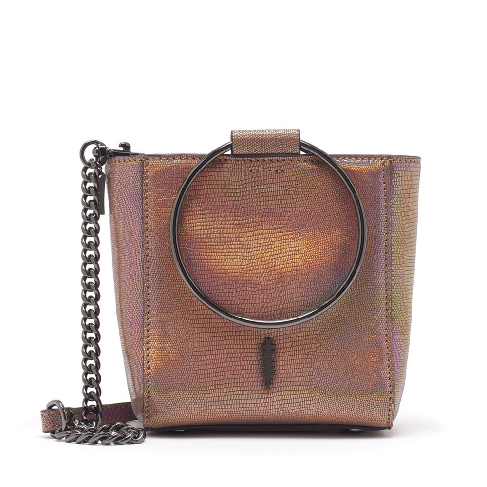 Thacker Le Bucket Mini-Iridescent/Gunmetal Leather